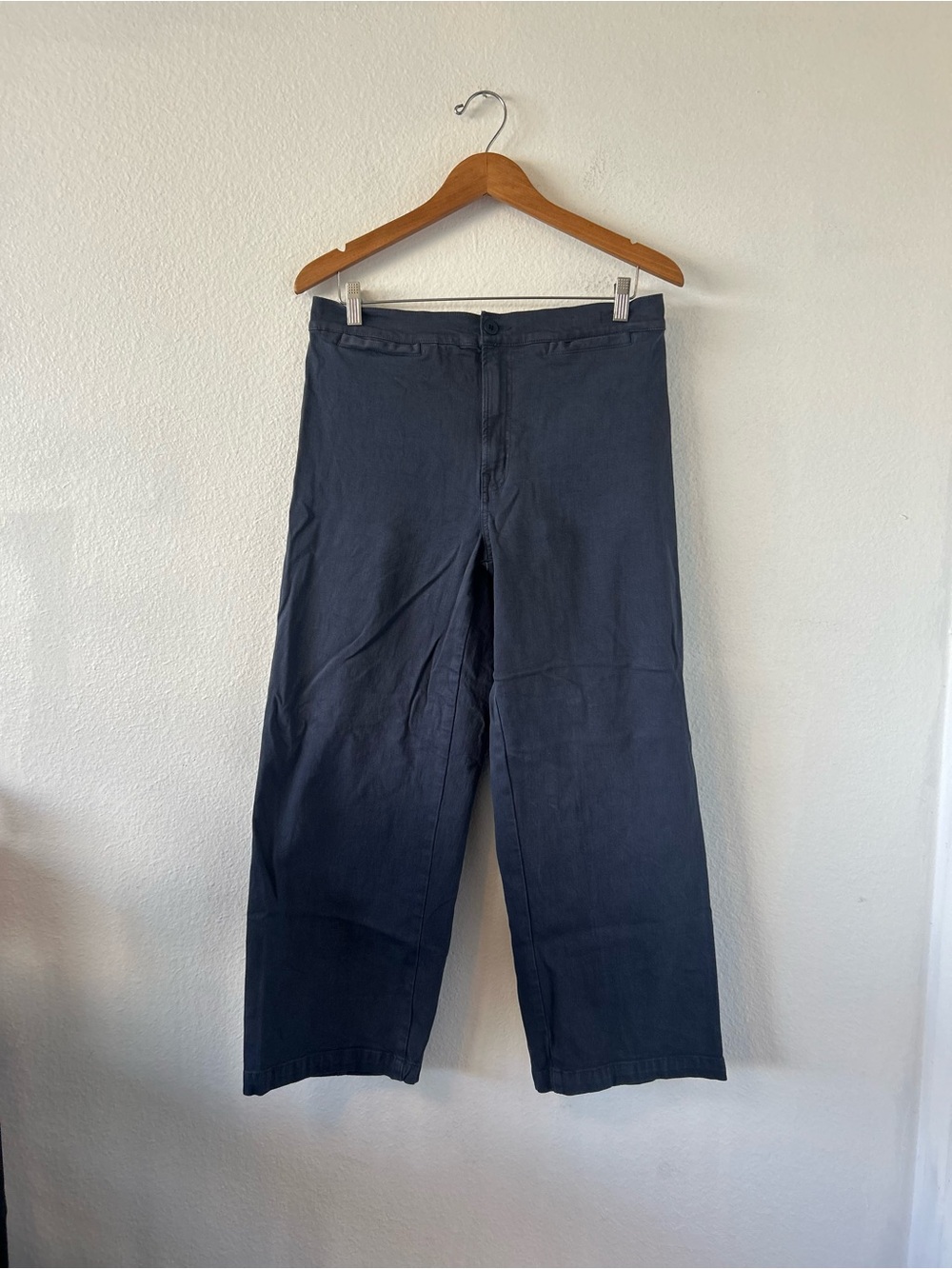 Madewell The Emmett Wide Leg Crop Navy Pants Size 30